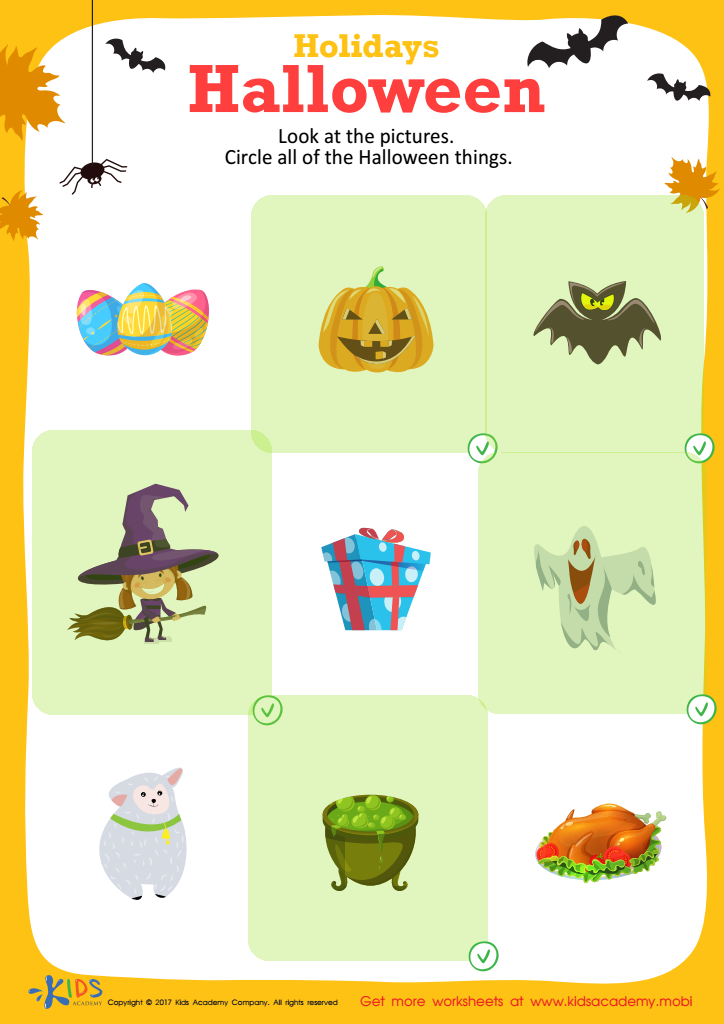 Halloween Holiday Worksheet Answer Key