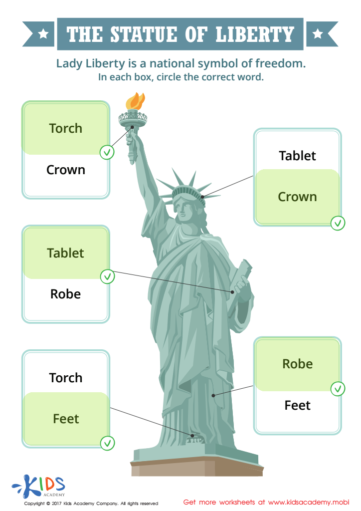 The Statue of Liberty Printable Answer Key