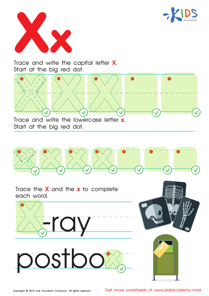Letter X Tracing Page Answer Key
