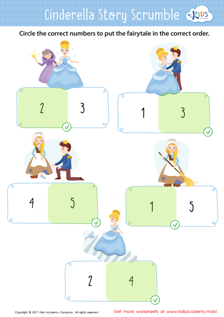 Cinderella Story Sequencing Worksheet Answer Key