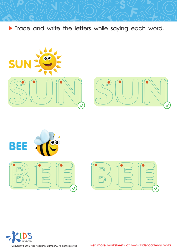 The Sun and a Bee Spelling Worksheet Answer Key