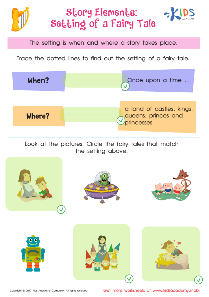 Story Elements: Setting of a Fairy Tale Printable Answer Key
