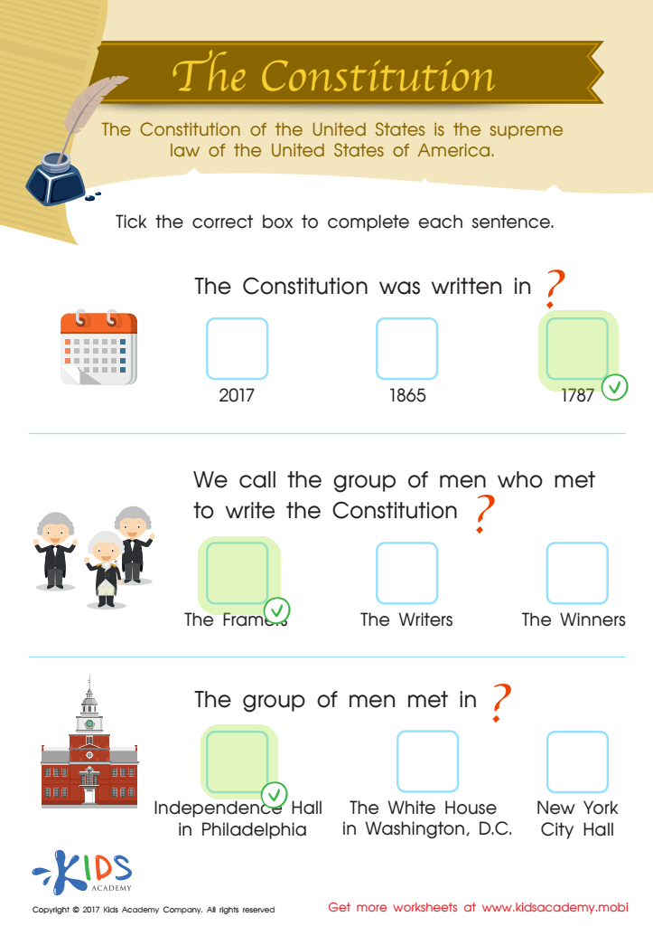 The Constitution Worksheet Answer Key