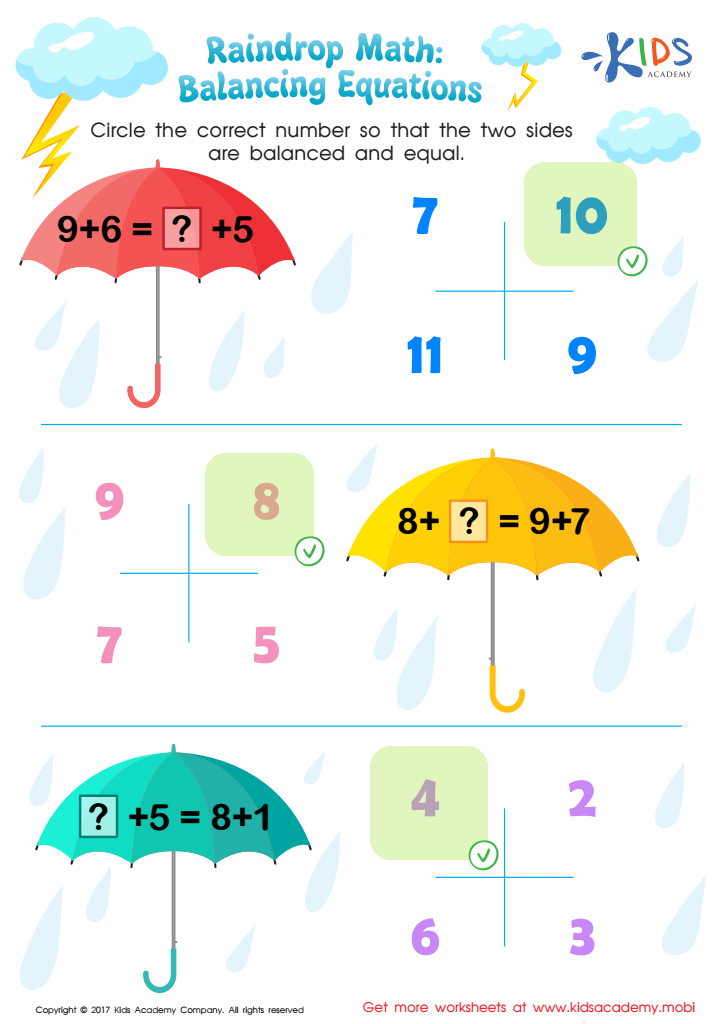 Raindrop Math Printable Answer Key