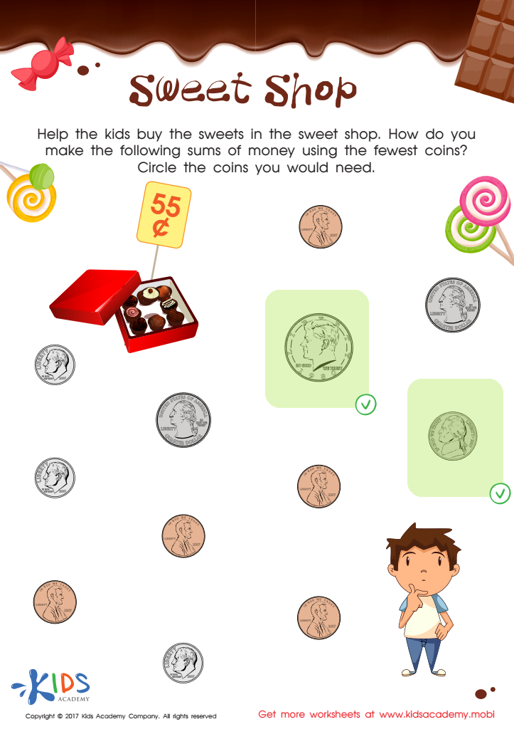 Sweet Shop – Counting Coins Worksheet Answer Key