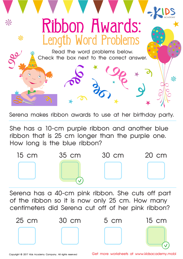 Length Word Problems Worksheet Answer Key