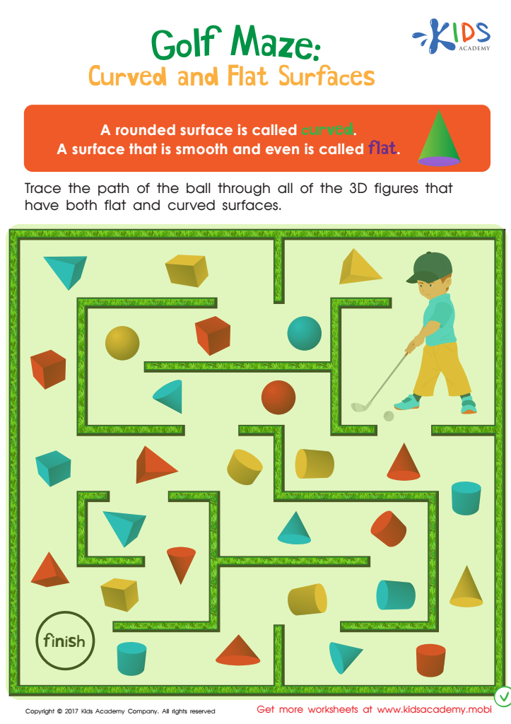 Golf Maze: Curved and Flat Surfaces Worksheet Answer Key