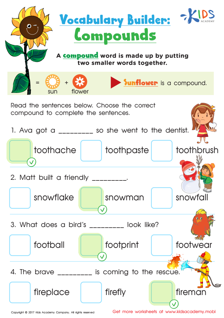 Compound Words Worksheet Answer Key