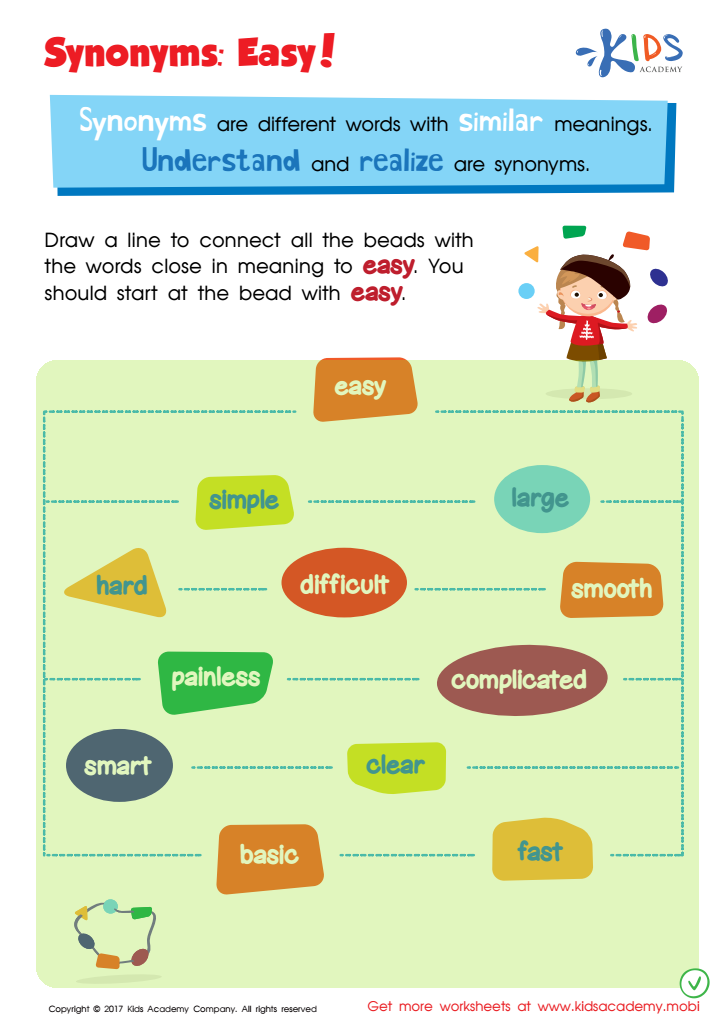 Free Synonym Worksheet Answer Key