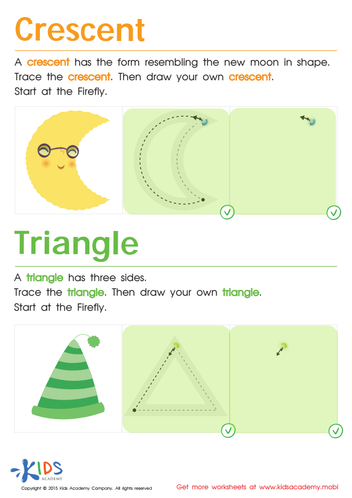 Learning to Draw Crescents And Triangles Worksheet Answer Key