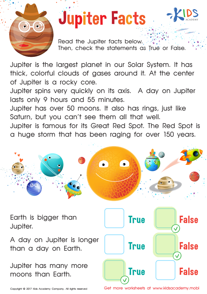 Jupiter Facts Worksheet Answer Key