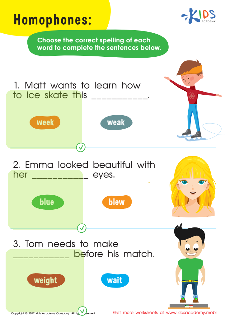Homophones Ate/Eight Spelling Worksheet Answer Key