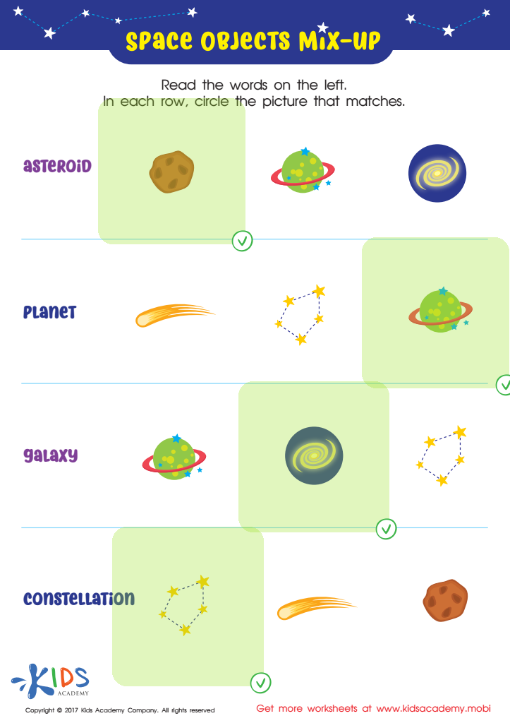 Science: Space Objects Worksheet Answer Key