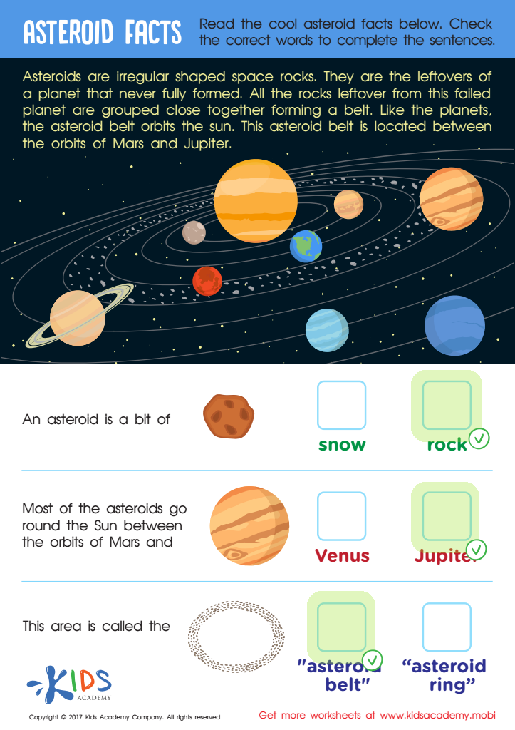 Asteroid Facts Worksheet Answer Key
