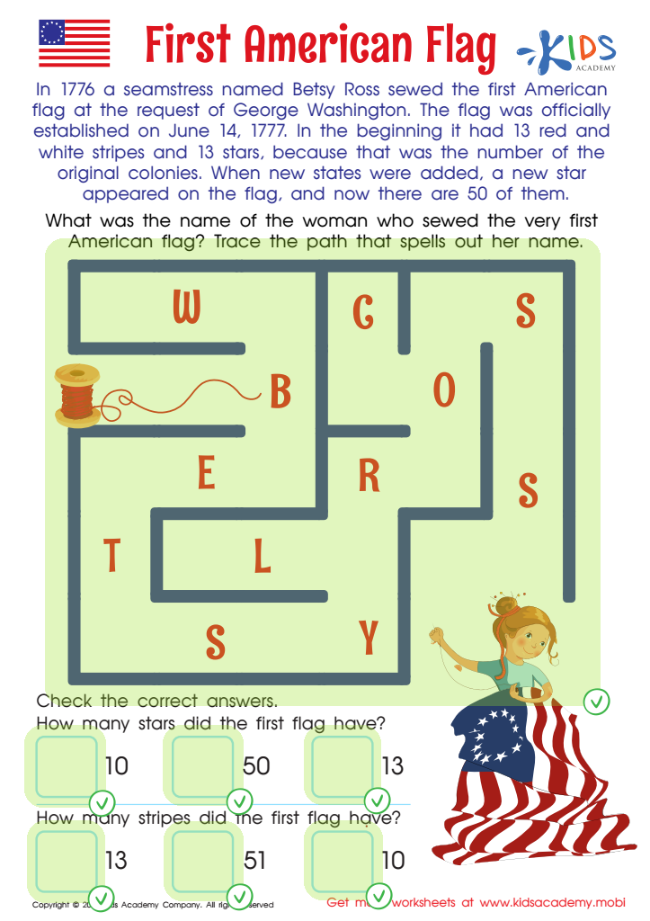 First American Flag Worksheet Answer Key