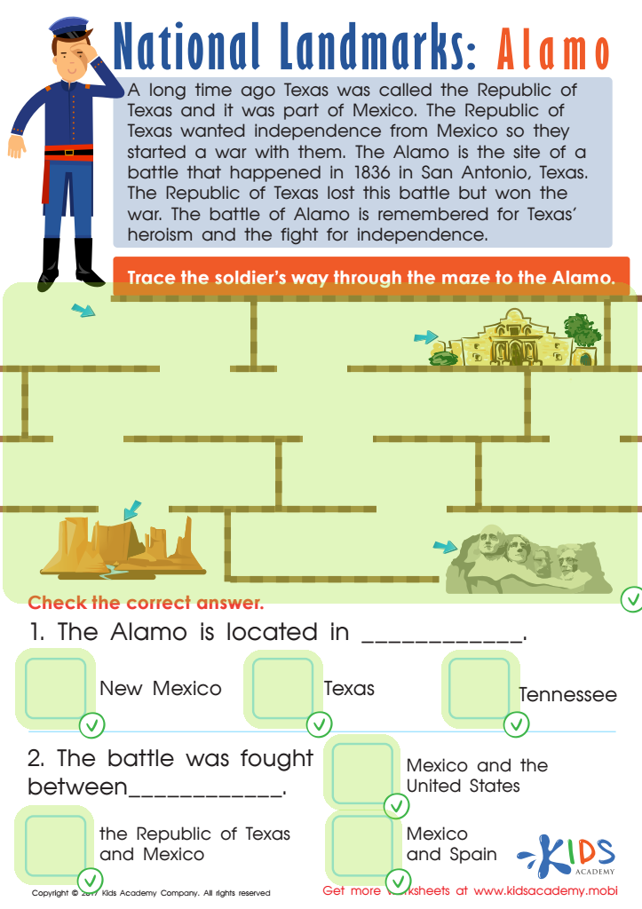 Alamo Printable Worksheet Answer Key