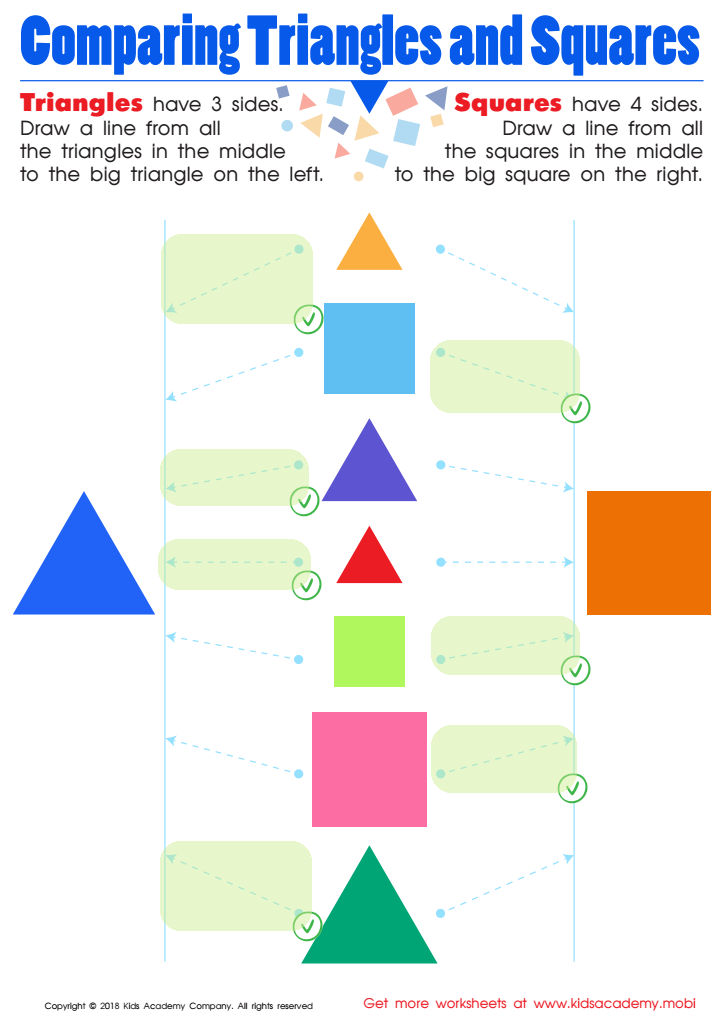 Comparing Triangles Squares Worksheet Answer Key