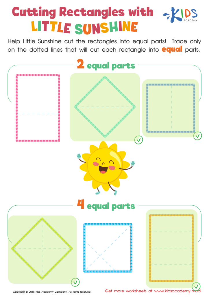 Cutting Rectangles with Little Sunshine Worksheet Answer Key