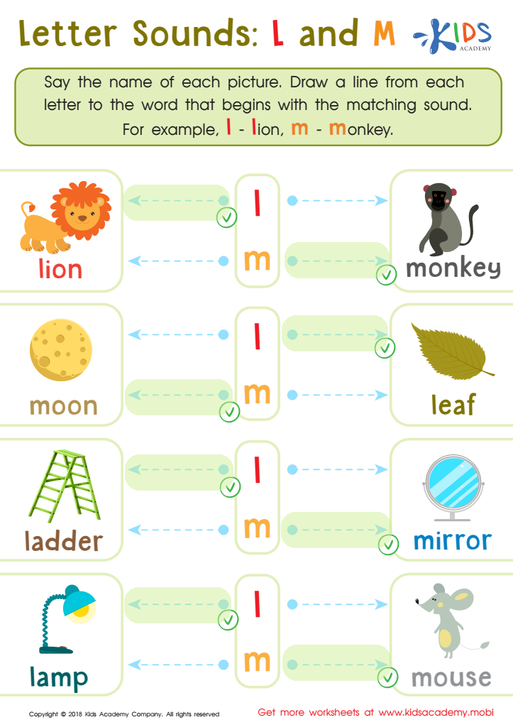 Letter l and M Sounds Worksheet Answer Key