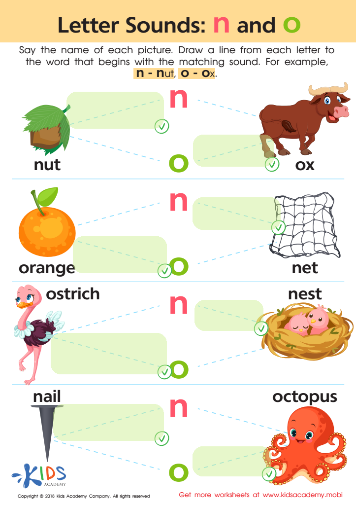 Letter N and O Sounds Worksheet Answer Key