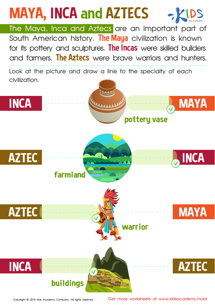 Maya, Inca and Aztecs Worksheet Answer Key