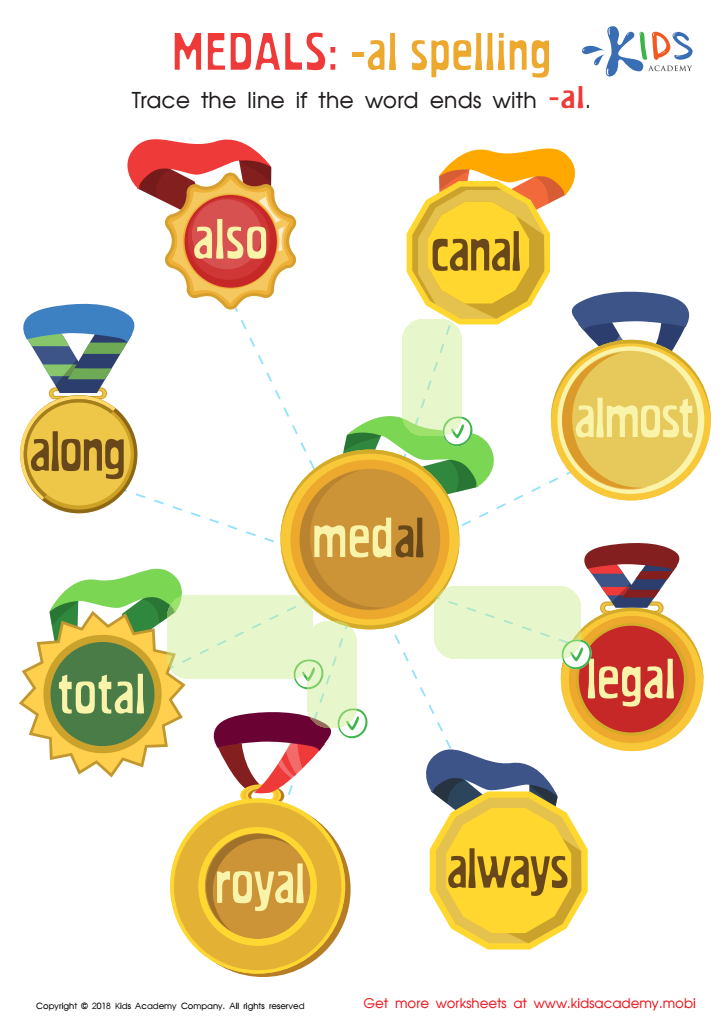 Medals: Al Spelling Worksheet Answer Key