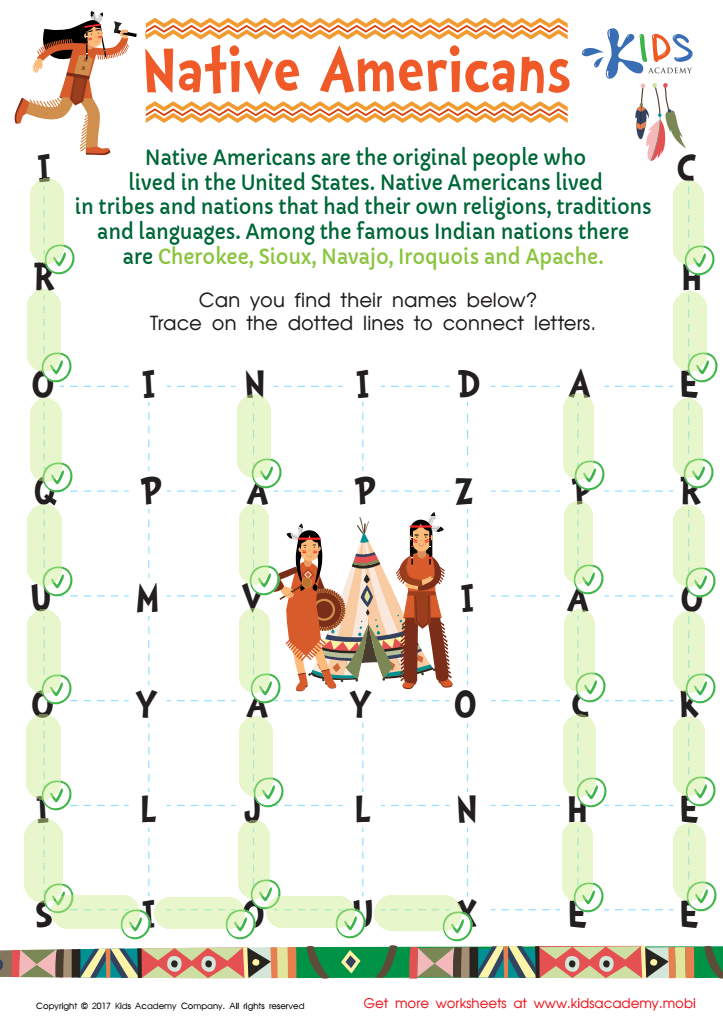 Native American Word Search Printable Answer Key