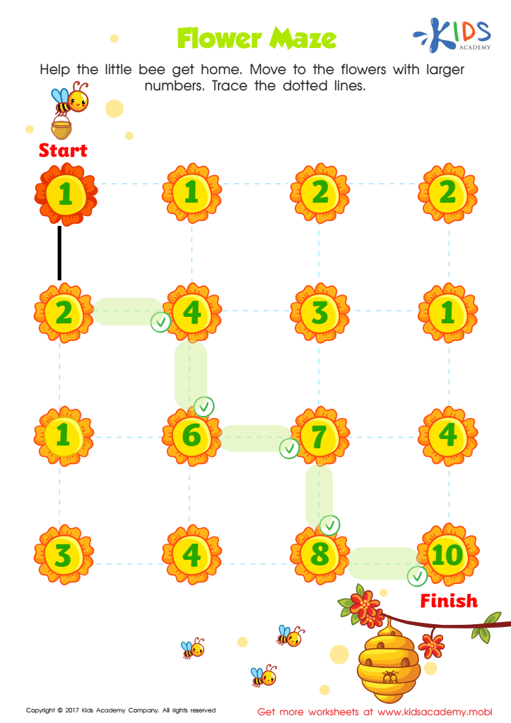 Number Maze For Kindergarten Printable Answer Key