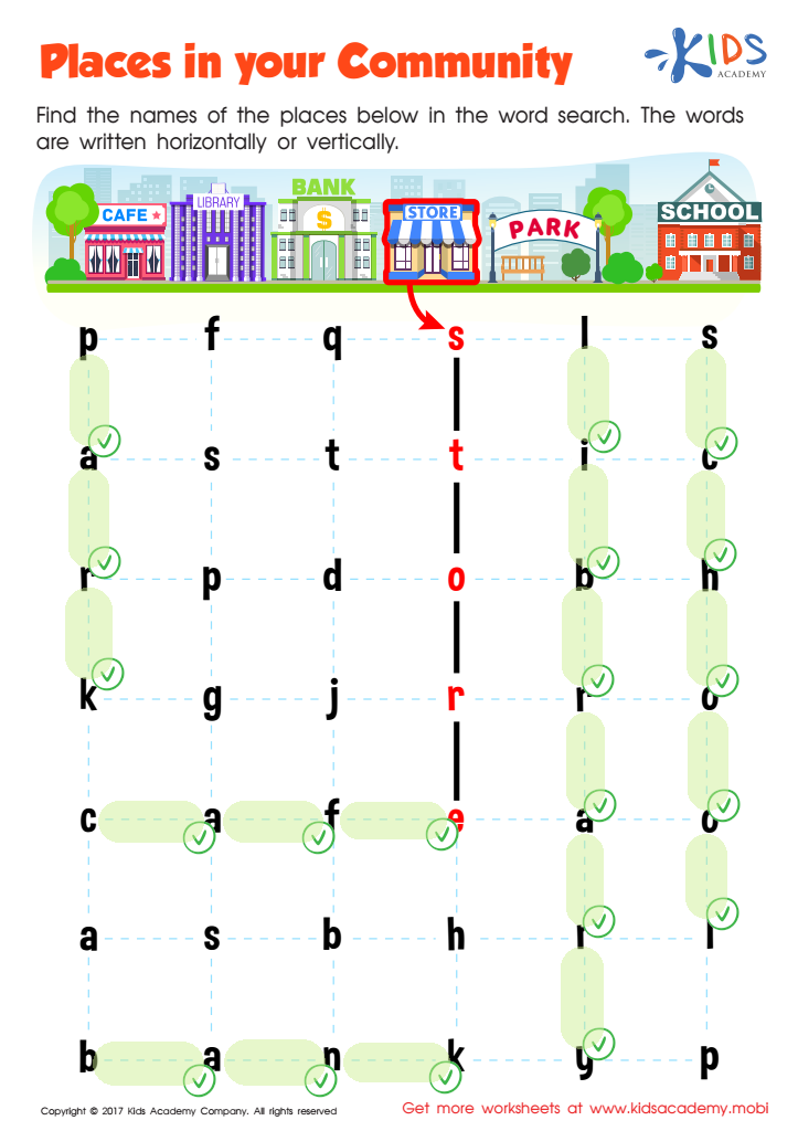 Places in Your Community Worksheet Answer Key
