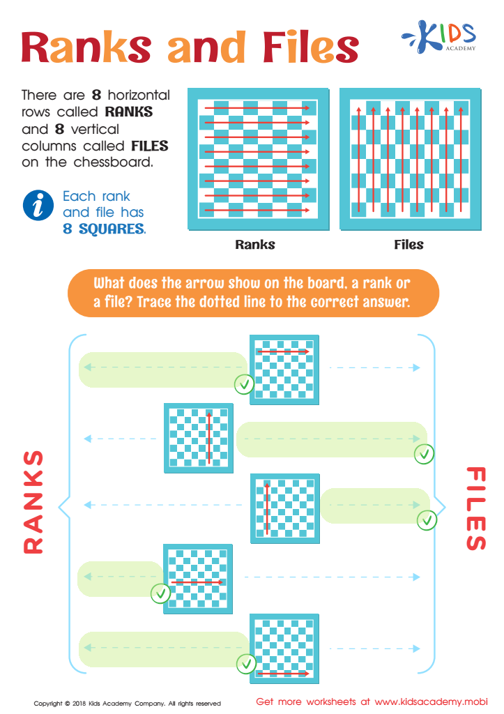 Ranks and Files Worksheet: Free Printable for Children Answers and
