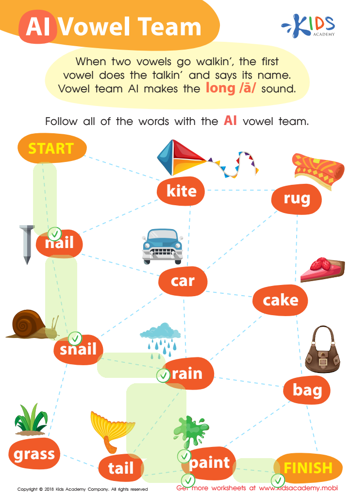 Reading: AI Vowel Team Worksheet Answer Key