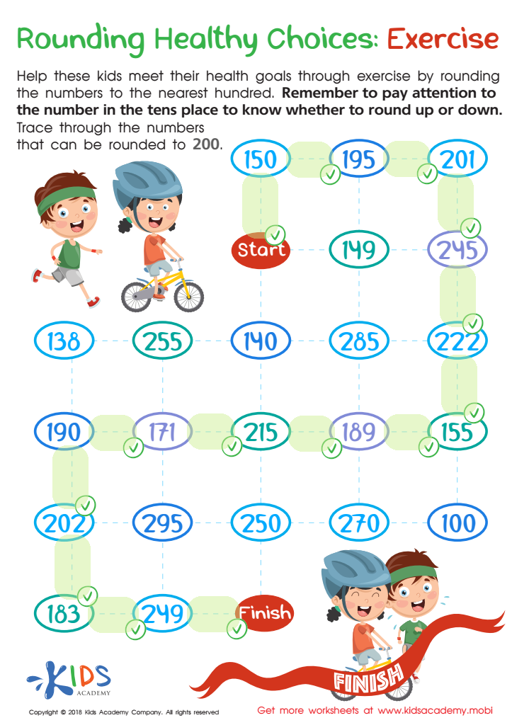 Rounding Healthy Choices Exercise Worksheet Answer Key