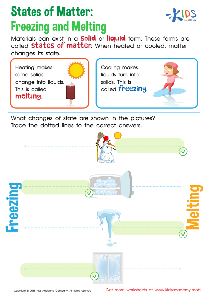 States of Matter: Freezing and Melting Worksheet Answer Key