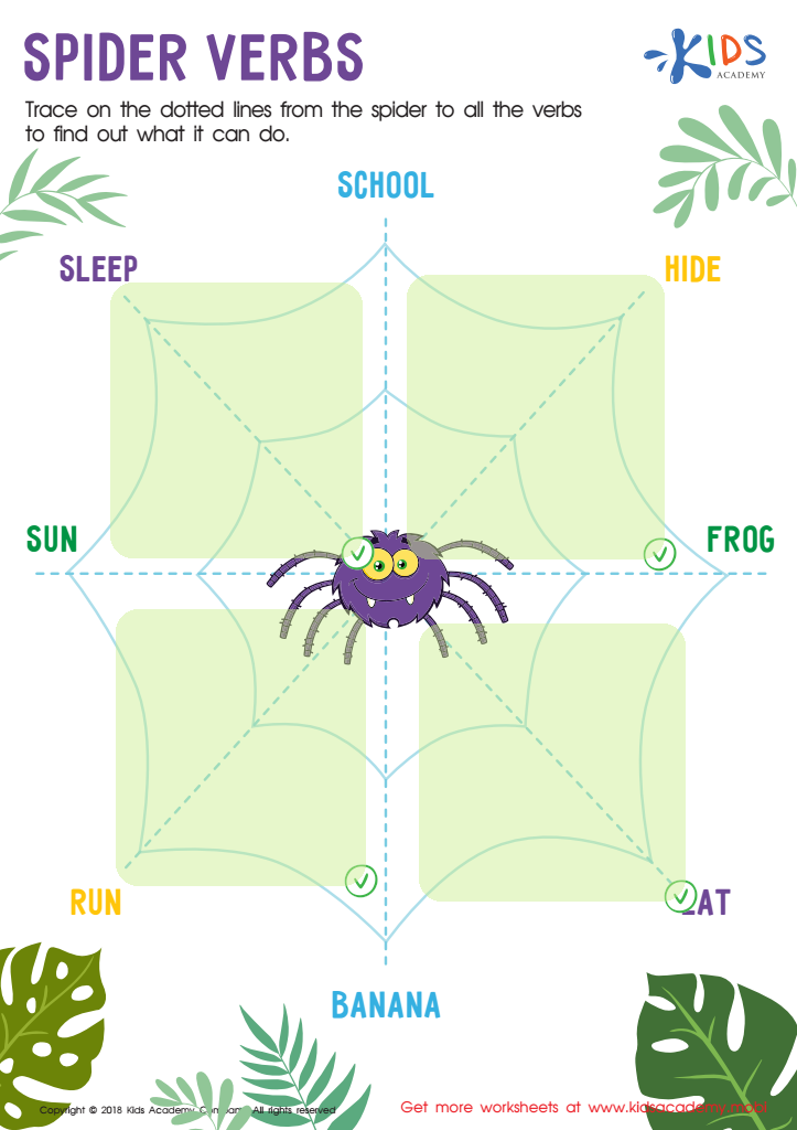 Spider Verbs Worksheet Answer Key