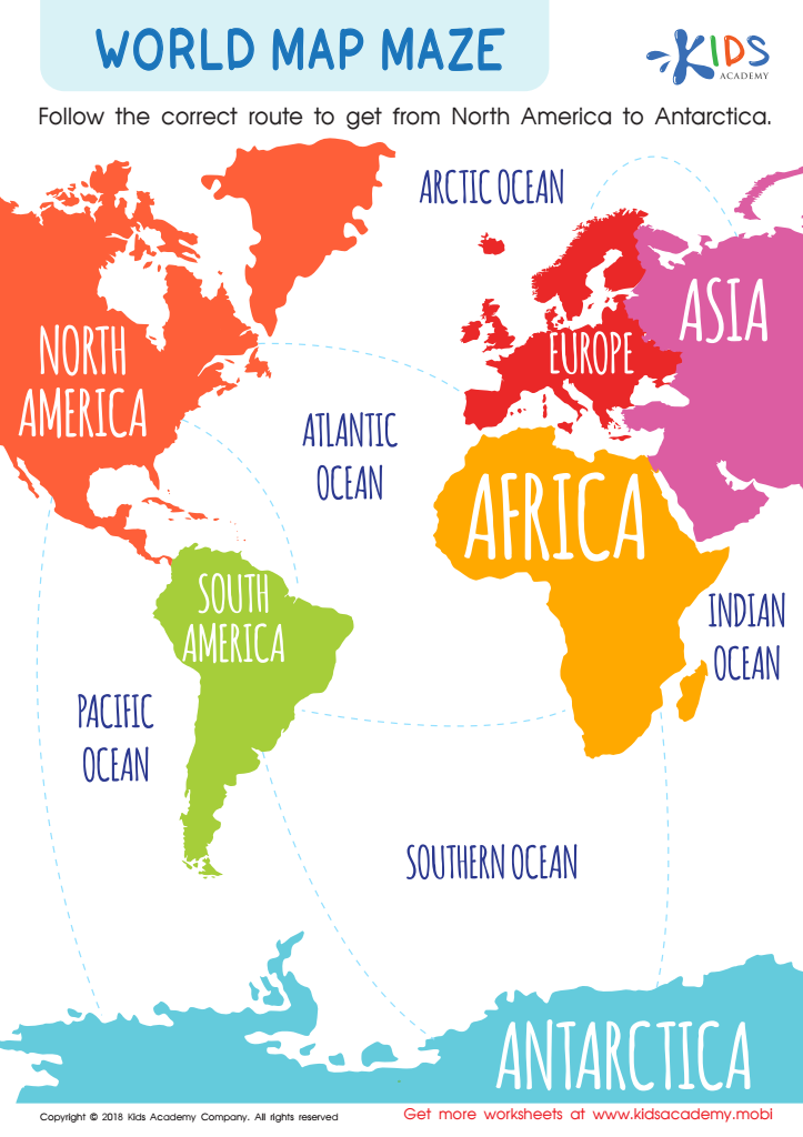 World Map Maze Worksheet