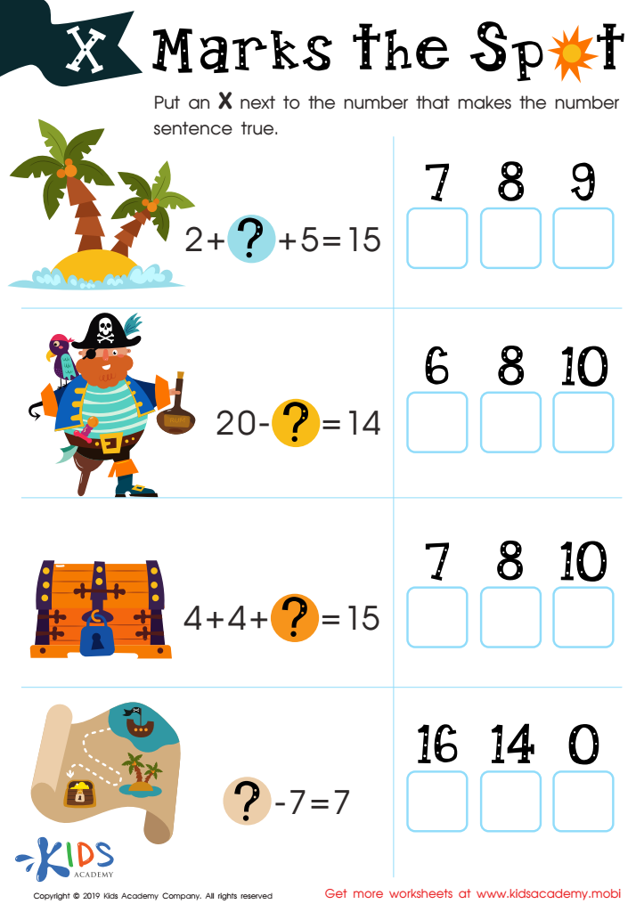 X Marks the Spot Worksheet