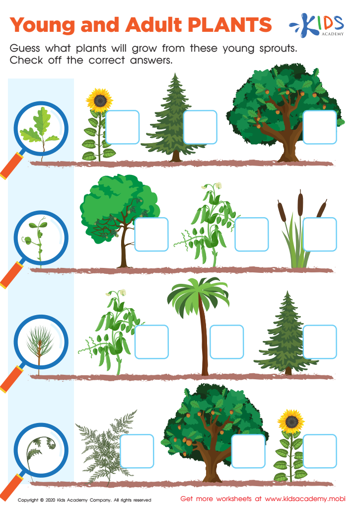 Free Young And Adult Plants Worksheet Worksheet For Kids